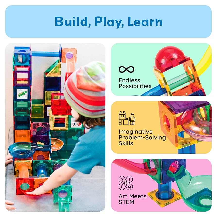 ヨビニオンマルル 4枚セット Amazon.co.jp: PicassoTiles 70ピース マーブルランレース